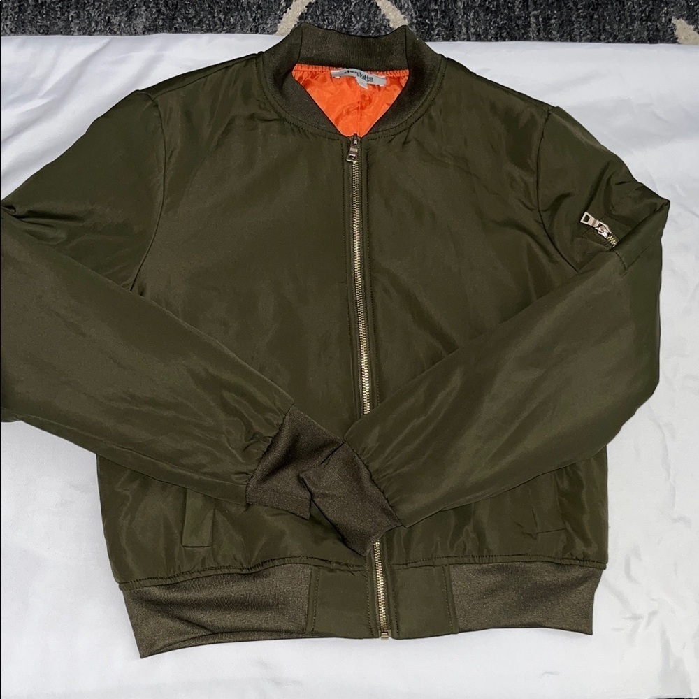 Charlotte Russe Dark Green Bomber Jacket used good condition